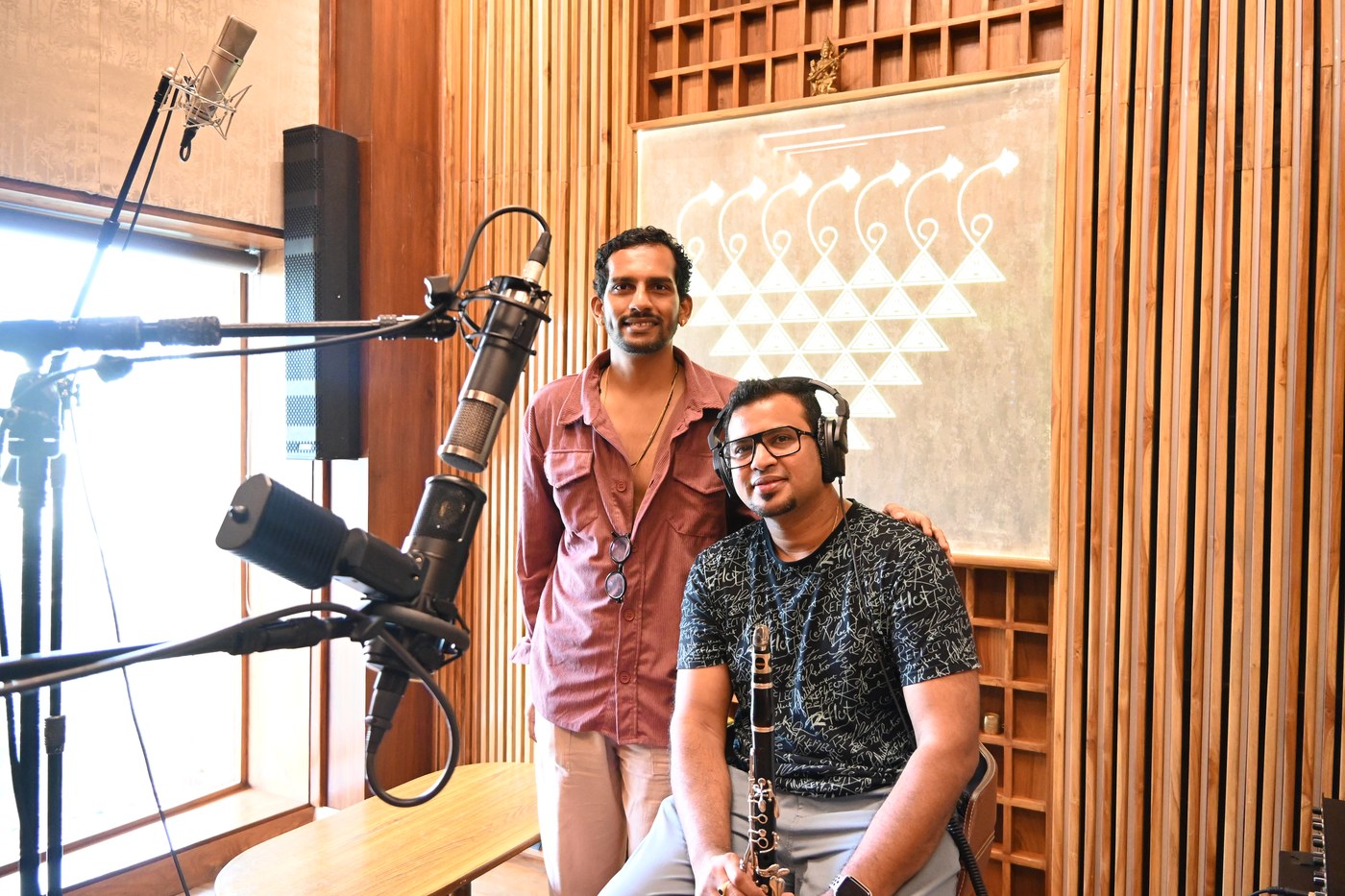 Omkar Dhumal with the clarinet player for Shehnai Funk