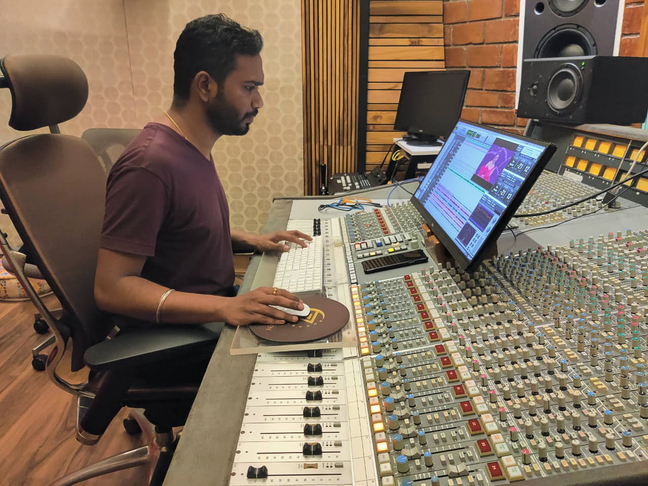 Harshul Khadse at the mixing console