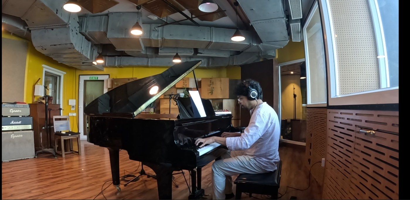 Pianist recording for Shehnai Funk