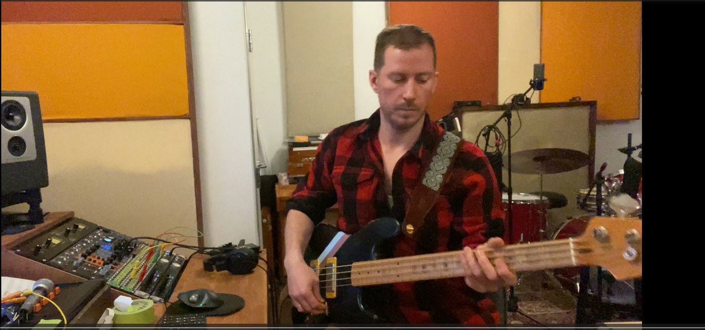 Bass player recording remotely for Shehnai Funk